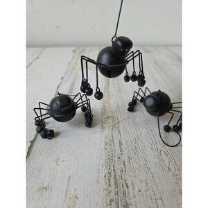 Metal‎ spider Bell Halloween ornament black unique shabby chic set
